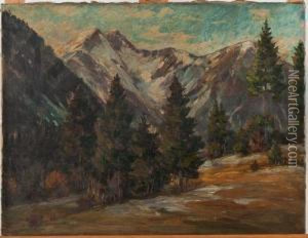 Mountain Landscape Oil Painting - Charles Partridge Adams