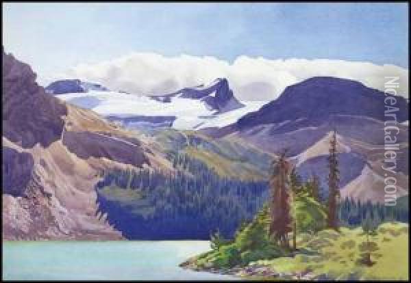 Mount Nicolas - Bow Lake Oil Painting - Joseph Walter West