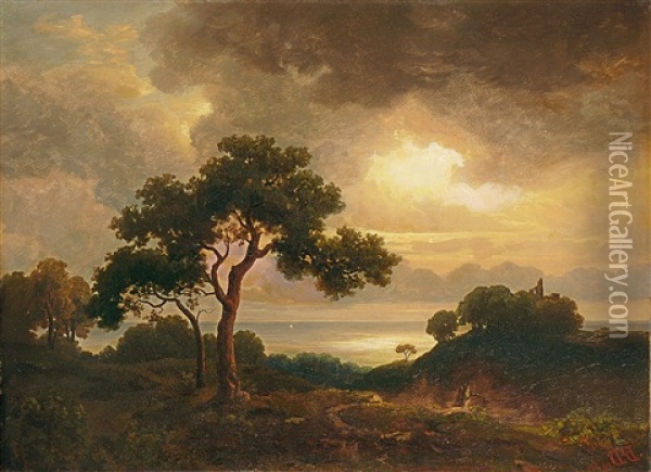 Abendstimmung Oil Painting - Carl Rudolf Hugo Jonas