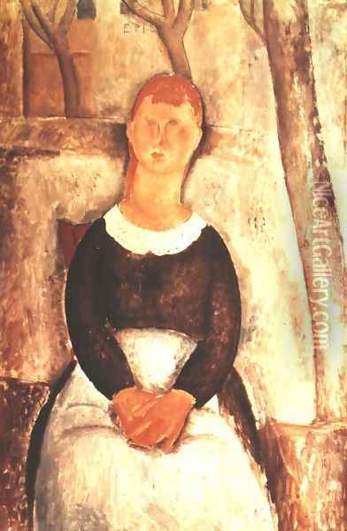 La Belle Epiciere Oil Painting - Amedeo Modigliani