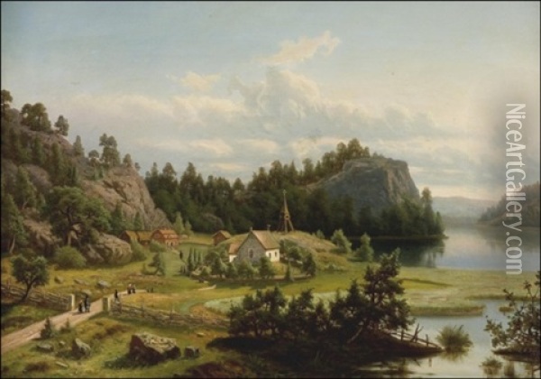 Kesasunnuntai (a Summer Sunday) Oil Painting - Karl August Fahlgren