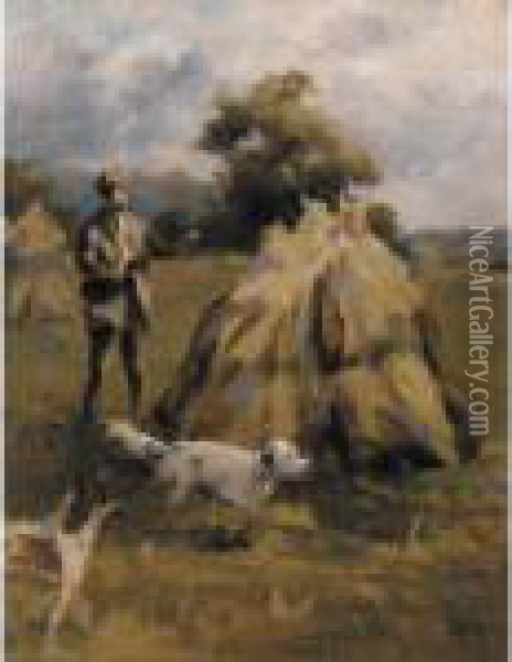 A Shooting Study Oil Painting - Percival Leonard Rosseau