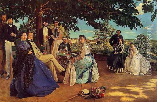 The Family Gathering Oil Painting - Jean Frederic Bazille