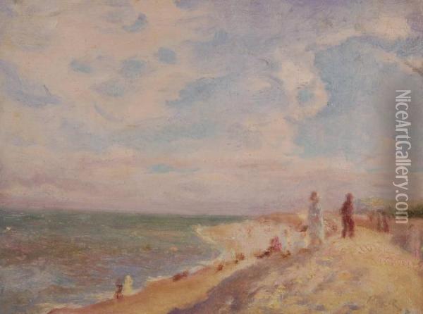 Figures On The Coast Oil Painting - Harlod Hope Read