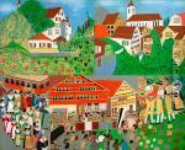 Landsgemeinde In Appenzell Oil Painting - Jean Henri Zuber