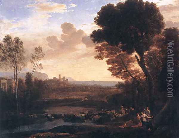 Landscape with Paris and Oenone 1648 Oil Painting - Claude Lorrain (Gellee)