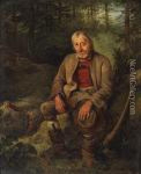 The Woodcutter Oil Painting - Friedrich Gauermann