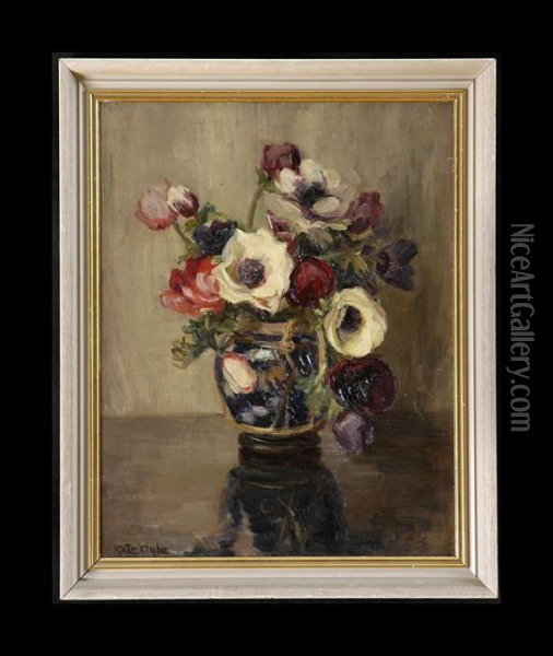 Still Life With Anemones Oil Painting - Kate Wylie
