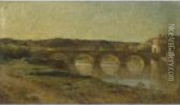 Vue D'un Pont En Italie Oil Painting - Jean-Baptiste Carpeaux