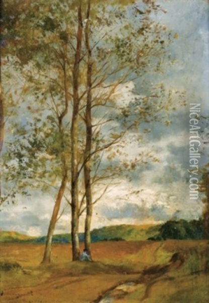 Bouleaux A Montoire, Pres De Blois Oil Painting - Eugene Fromentin