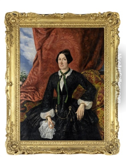 Retrato De Senhora Oil Painting - Manuel Maria Bordalo Pinheiro