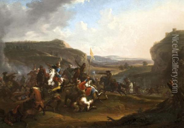 Csatajelenet Oil Painting - Georg Philipp I Rugendas