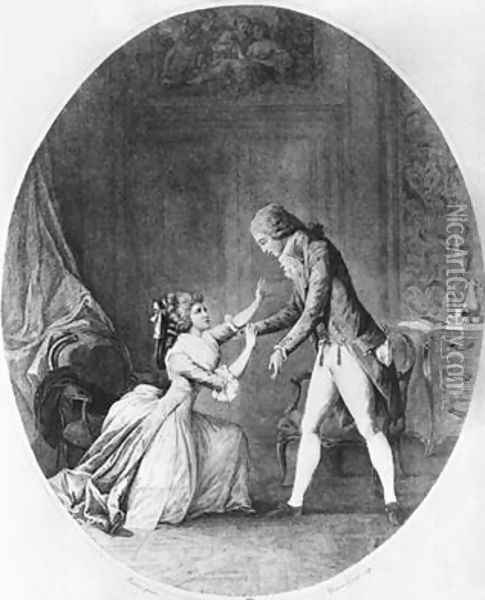 Valmont seducing Madame de Tourvel Oil Painting - Niclas II Lafrensen