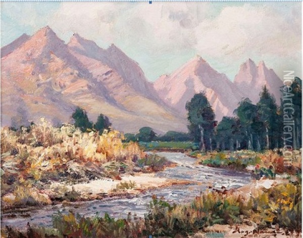 The Hex River Oil Painting - Pieter Hugo Naude