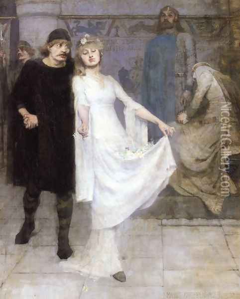 Ophelia and Laertes Oil Painting - Maurice William Greiffenhagen