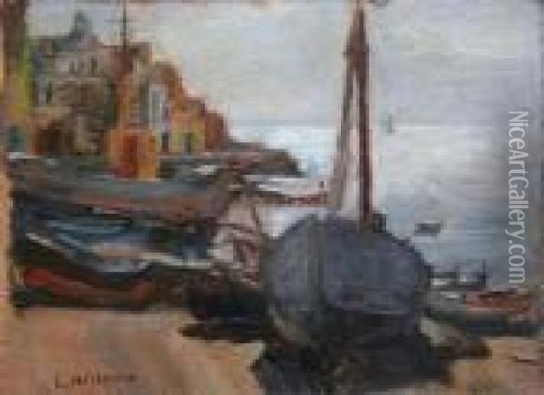 Barche A Torre Del Greco Oil Painting - Luigi Crisconio