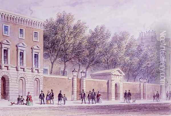 The New Entrance to Grocers Hall, Princes Street, opposite the Bank. Erected 1842 Oil Painting - Thomas Hosmer Shepherd