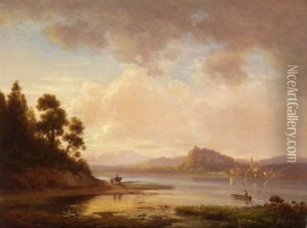 Fluslandschaft Oil Painting - Wilhelm Lichtenheld
