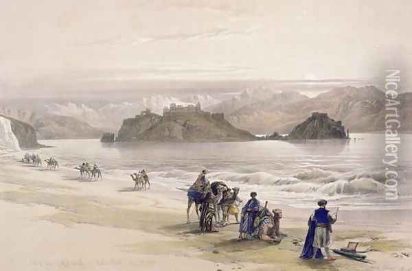Isle of Graie, Gulf of Akabah, Arabia Petraea, February 27th 1839, plate 108 from Volume III of The Holy Land, engraved by Louis Haghe 1806-85 pub. 1849 Oil Painting - David Roberts