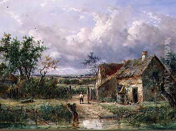 View in Warwickshire, 1866 Oil Painting - Joseph Thors