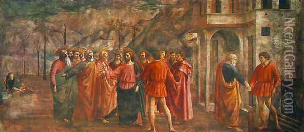 Tribute Money Oil Painting - Masaccio (Tommaso di Giovanni)