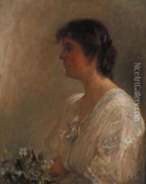 Portrait Of A Lady, Circa 1904 - 08 Oil Painting - Lily Williams