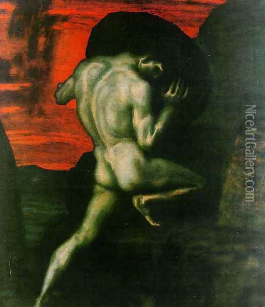 Sisyphus 1920 Oil Painting - Franz von Stuck