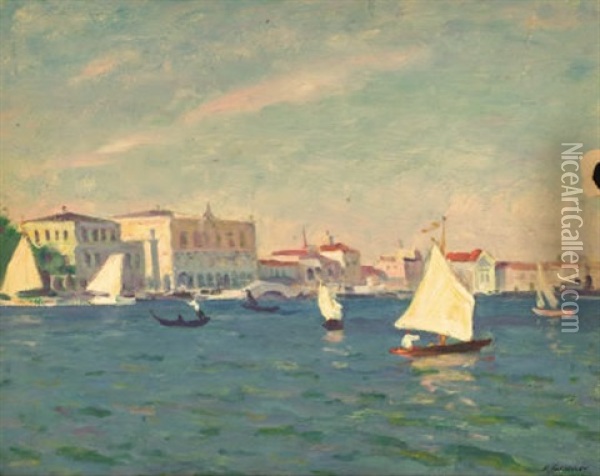 View Of Venice Oil Painting - Arnold Borisovich Lakhovsky
