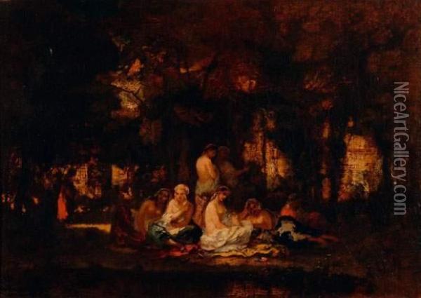 Les Odalisques Oil Painting - Narcisse-Virgile D Az De La Pena