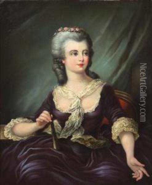 Portrait Of A Lady Oil Painting - John Martin