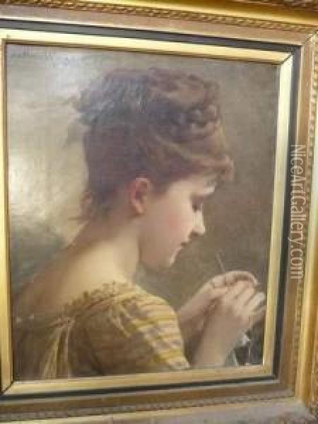 La Crocheteuse Oil Painting - Jules Salles-Wagner