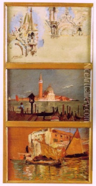 Vue De Venise Oil Painting - Georges Jules Victor Clairin