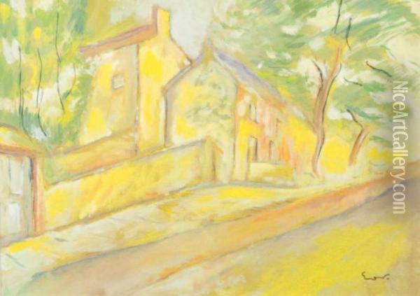 Village Gouache. Oil Painting - Emile-Othon Friesz