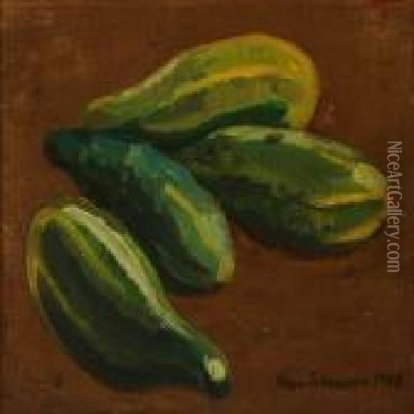 Greencucumbers Oil Painting - Viggo Johansen