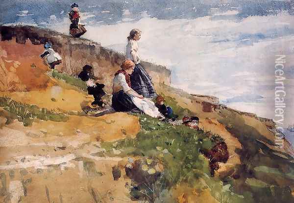 On the Cliff Oil Painting - Winslow Homer