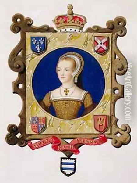 Portrait of Catherine Parr 6th Queen of Henry VIII as a Young Woman from Memoirs of the Court of Queen Elizabeth Oil Painting - Sarah Countess of Essex