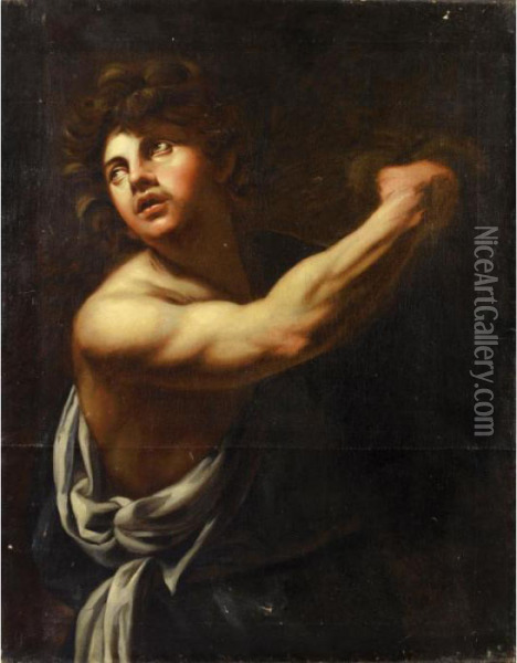 David Et Goliath Oil Painting - Aubin Vouet