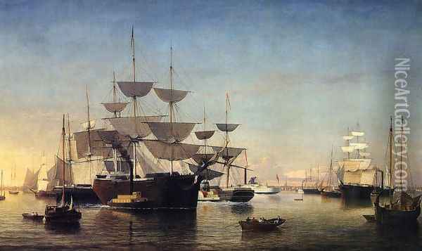 New York Harbor Oil Painting - Fitz Hugh Lane