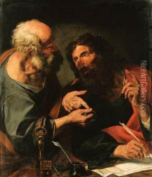 Saints Peter And Paul Oil Painting - Giocchino Assereto