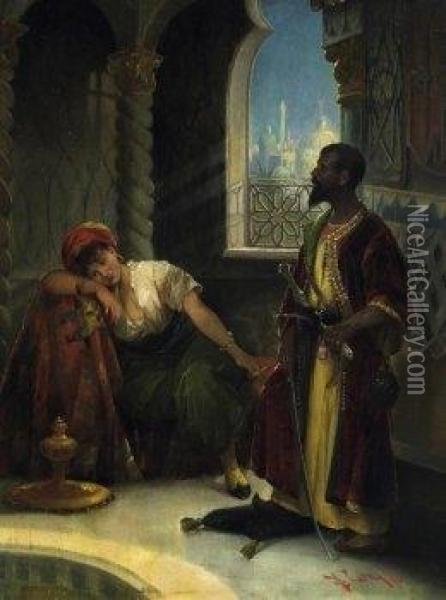 Othello And Desdemona Oil Painting - Leo Lerch