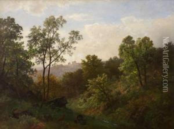 Bewaldete Landschaft Oil Painting - Carl Von Der Hellen