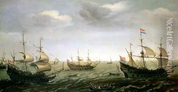 Houtmans Fleet Oil Painting - Cornelis Verbeeck