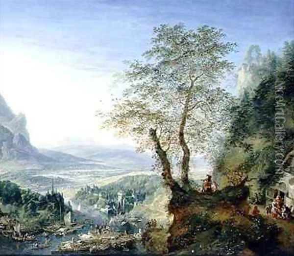 A capriccio river landscape Oil Painting - Jan the Elder Griffier