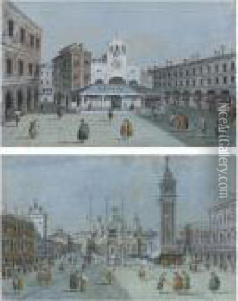 Venice, A View Of Piazza San Marco Oil Painting - Giacomo Guardi