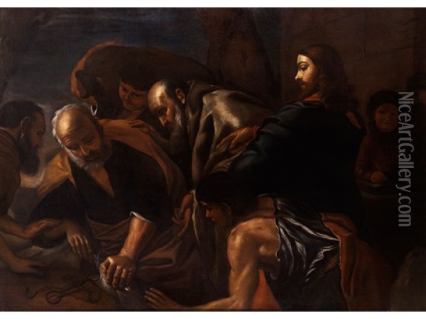 Jesus Und Der Steuereinnehmer Oil Painting - Mattia Preti