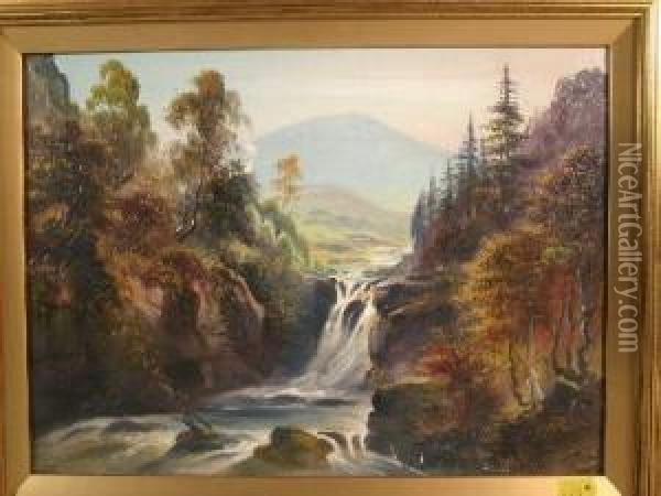 Conwy Falls Oil Painting - George Willis Pryce