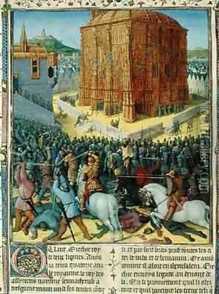 The Siege of Jerusalem by Nebuchadnezzar Oil Painting - Jean Fouquet