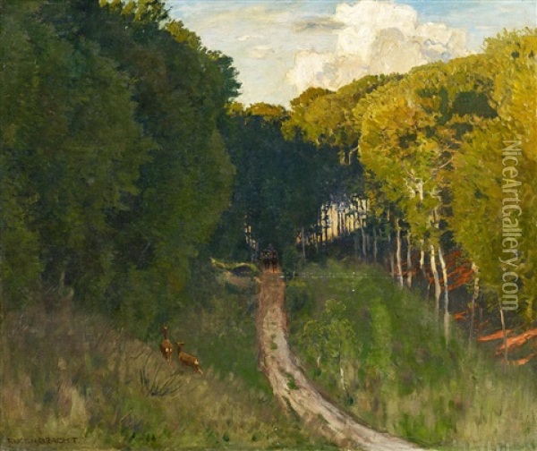 Der Waldweg Oil Painting - Eugen Felix Prosper Bracht