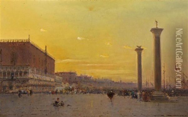 The Piazzetta, Venice Oil Painting - Henri Duvieux