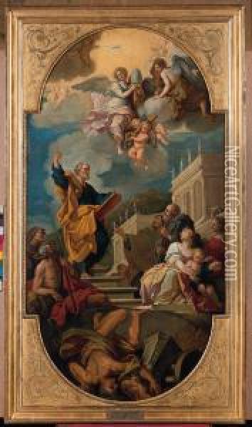 San Pietro Trionfa Sul Paganesimo E L'eresia Oil Painting - Placido Costanzi